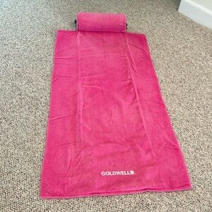 Goldwell Pink Compact Beach Towel & Pillow